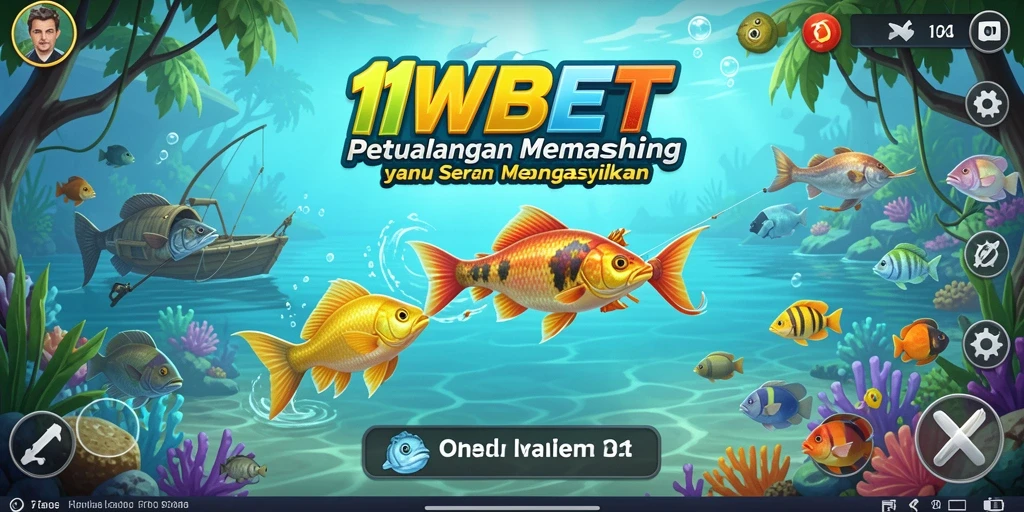 Tampilan gameplay yang menarik dari 11WBET saat memancing di danau.