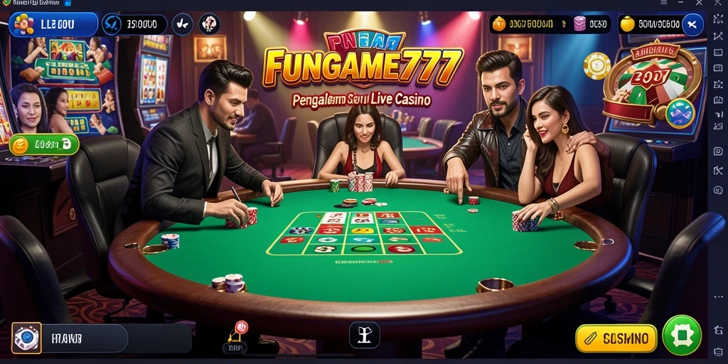 Tampilan gameplay seru dan interaktif FUNGAME777 di Live Casino.