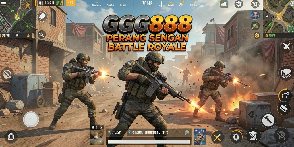 Menampilkan aksi pertarungan seru di battlefield GGG888.
