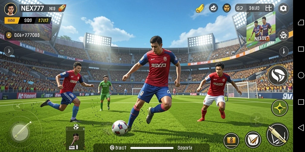 Tampilan gameplay NEX777 yang menarik dan mendebarkan di arena olahraga.