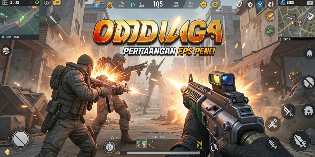 Screenshot gameplay ODDIGO dengan aksi tembak menembak yang intens.