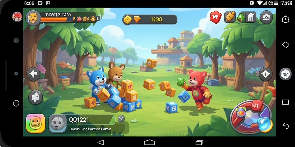 Screenshot gameplay menarik dari QQ1221 menampilkan teka-teki seru.