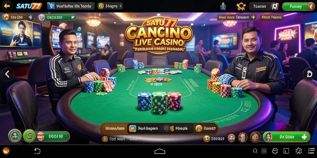 Gameplay Live Casino yang interaktif dan mendebarkan di SATU77.
