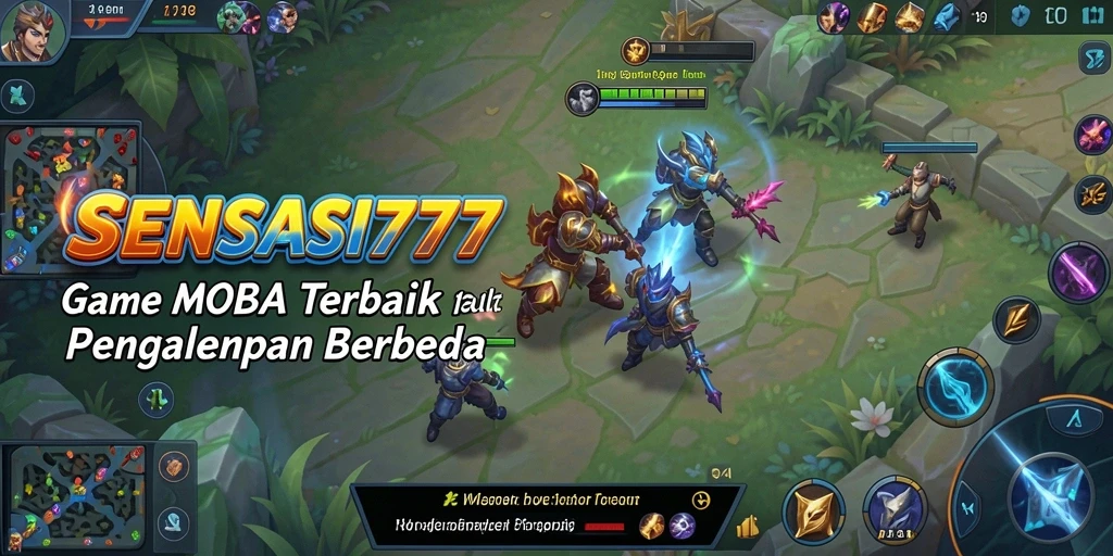 Gameplay SENSASI777 yang intens dan penuh aksi di arena MOBA.
