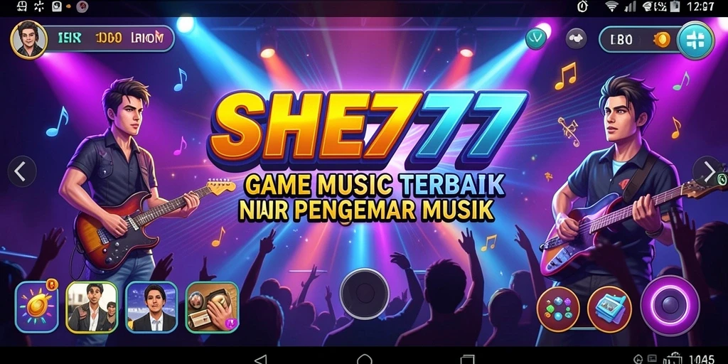 Tampilan gameplay menarik dalam SHE777 dengan berbagai pilihan lagu.