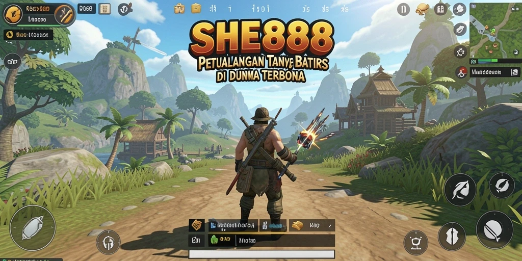 Tangkapan layar utama SHE888 menampilkan eksplorasi gameplay Open World yang seru.