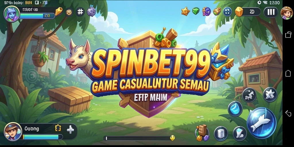 Screenshot utama SPINBET99 menampilkan gameplay yang seru dan penuh warna.